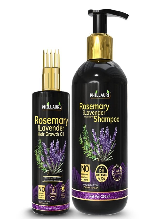 Phillauri مجموعة زيت وشامبو إكليل الجبل للعناية اليومية بالشعر | روتين شعر ناعم وسهل التصفيف | مناسب لجميع أنواع الشعر، للرجال والنساء - Image 1