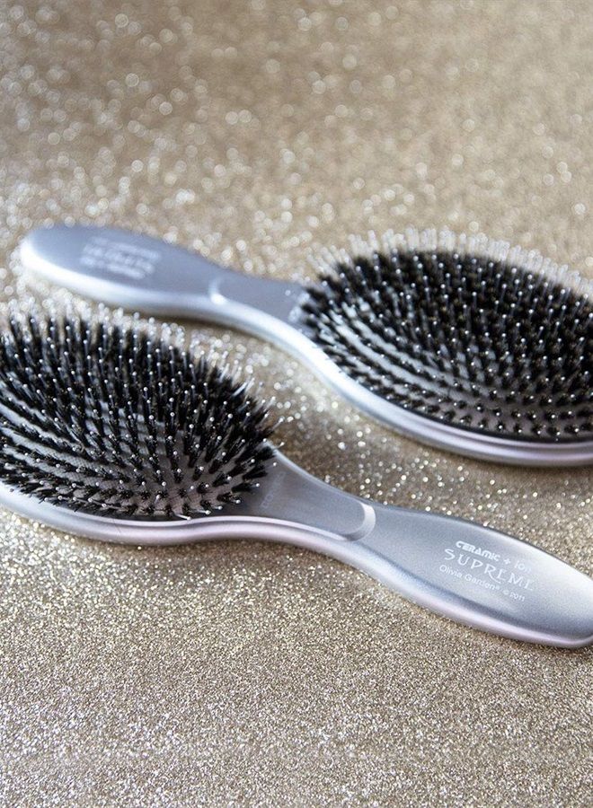 Olivia Garden فرشاة شعر سيراميك + أيون سوبريم بادلة، 100% خنزير (CISP-BR) - Image 3