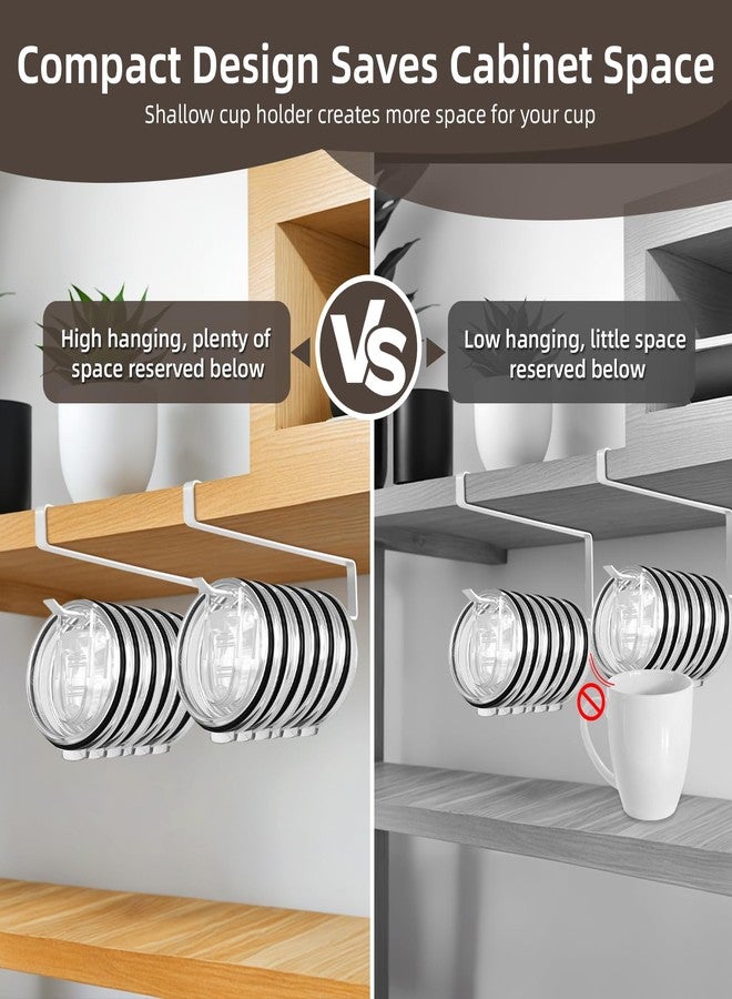 LveSunny Tumbler Lid Organizer, 2 Pack Yeti Lid Organizer, Single Water Bottle Lid Organizer Holds Up to 12 Lids, More Space Saving Tumbler Lid Storage Holder, Stronger Under Cabinet Lid Holder Rack (White) - Image 5
