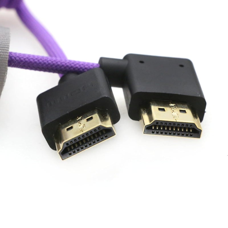 اس زد ار ام سي سي كابل 8K HDMI إلى HDMI ��زاوية يسرى فائق السرعة ملفوف مضفر للكاميرا Z Cam E2 Sony FX6 FX9 Canon EOS C70 C300 Portkeys BM5 Atomos Ninjav V Shogun Monitor - Image 4