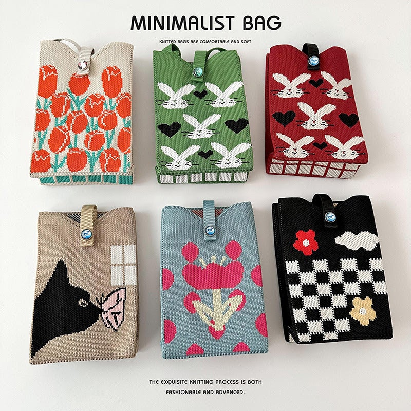 Cute Black And White Panda Mini Mobile Phone Bag Female Korean Fashion Joker Shoulder Messenger Bag Change Purse Factory - Image 3