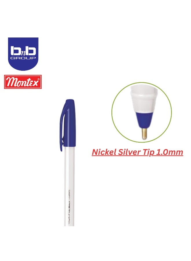 montex Trimore Ballpen Pearl Body 10Pcs, Smooth Ball Pens, School Office Home Use. - Image 4