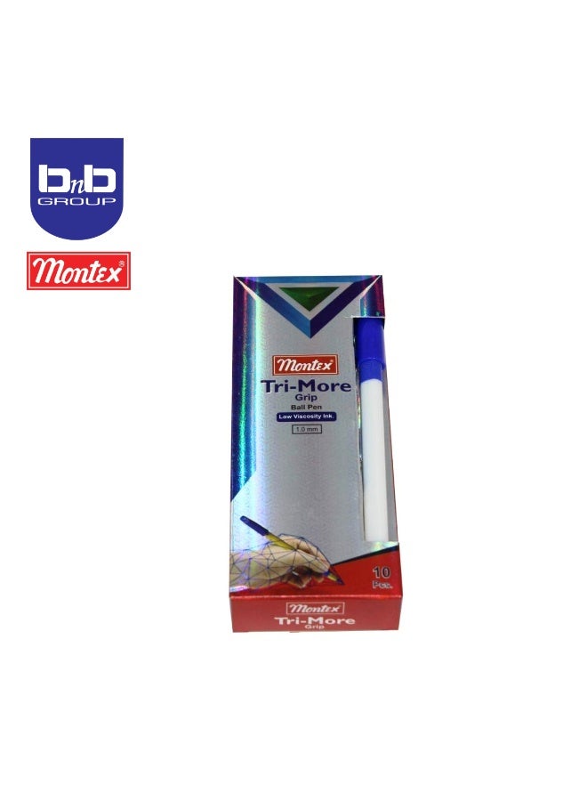 montex Trimore Ballpen Pearl Body 10Pcs, Smooth Ball Pens, School Office Home Use. - Image 2