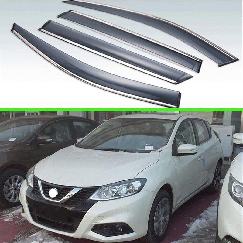 DEMULAX Window Sun Rain Guard Deflector for Nissan Tiida Pulsar - Image 2