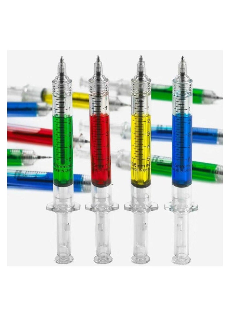 Generic - Multi-Color Syringe Pen Writes In Black Ink, Nurse pens, Imaginary Doctor Play, Office Supplies Novelty Pens, Nursing School Supplies, Halloween Party Favors (Red, Green, Yellow, Blue, 24PCS) - Image 1