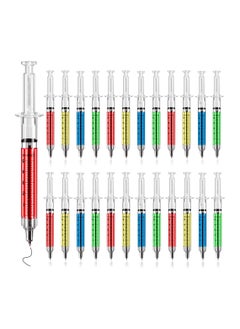 Multi-Color Syringe Pen Writes In Black Ink, Nurse pens, Imaginary Doctor Play, Office Supplies Novelty Pens, Nursing School Supplies, Halloween Party Favors (Red, Green, Yellow, Blue, 24PCS)