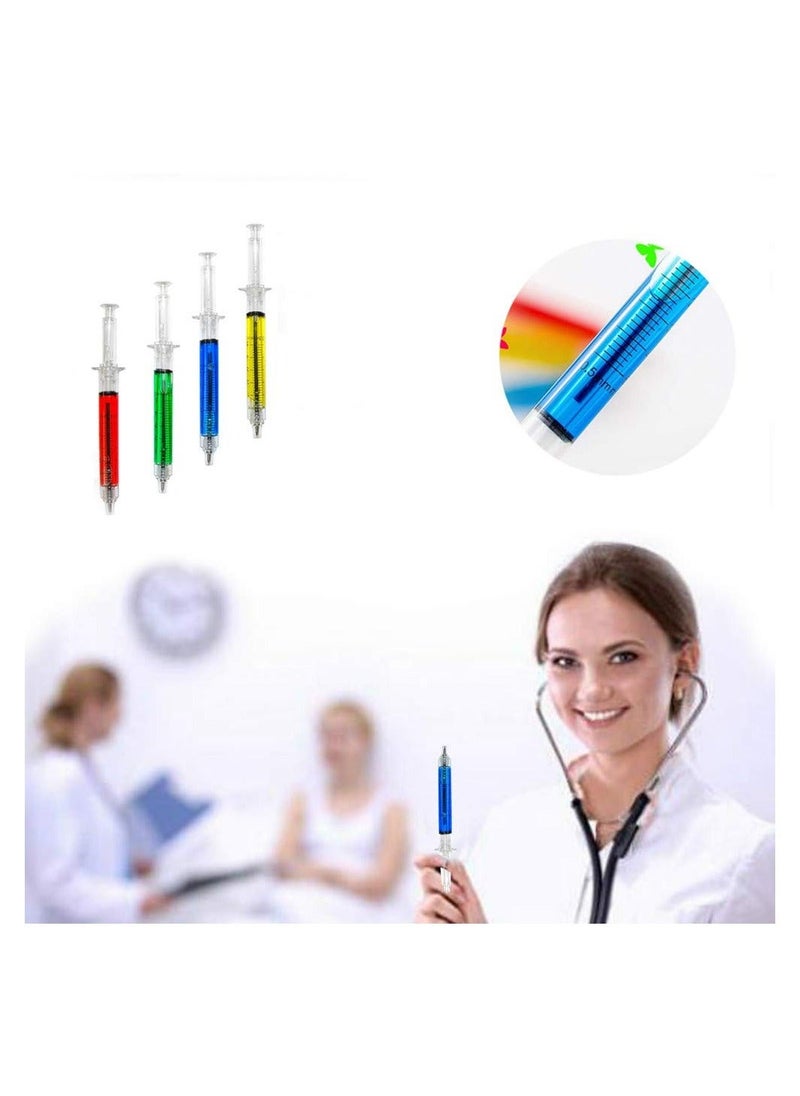 Generic - Multi-Color Syringe Pen Writes In Black Ink, Nurse pens, Imaginary Doctor Play, Office Supplies Novelty Pens, Nursing School Supplies, Halloween Party Favors (Red, Green, Yellow, Blue, 24PCS) - Image 1