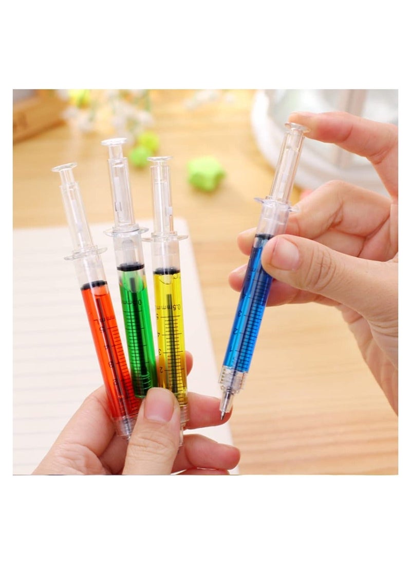 Generic - Multi-Color Syringe Pen Writes In Black Ink, Nurse pens, Imaginary Doctor Play, Office Supplies Novelty Pens, Nursing School Supplies, Halloween Party Favors (Red, Green, Yellow, Blue, 24PCS) - Image 1