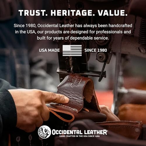 Occidental Leather Tapered Tool Holster - OxyRed - Fits Up to a 3" Belt - Compact, All-Leather Construction - Made in USA - Image 4