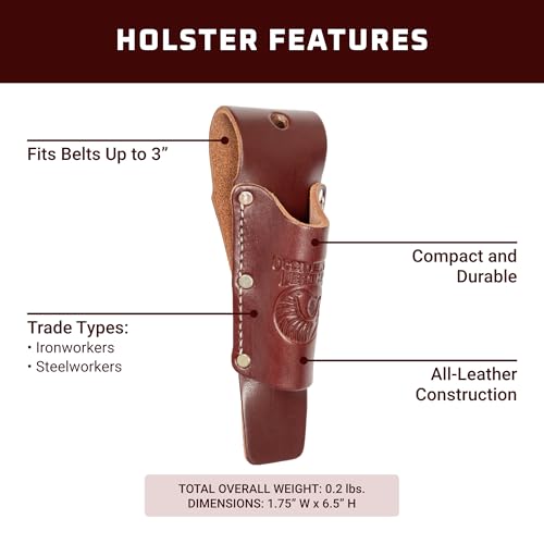 Occidental Leather Tapered Tool Holster - OxyRed - Fits Up to a 3" Belt - Compact, All-Leather Construction - Made in USA - Image 3
