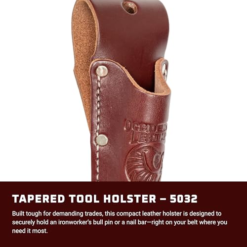 Occidental Leather Tapered Tool Holster - OxyRed - Fits Up to a 3" Belt - Compact, All-Leather Construction - Made in USA - Image 2