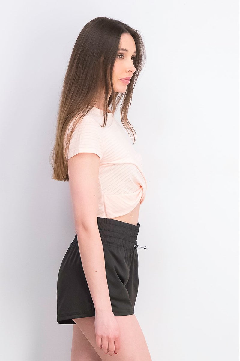 PUMA بلوزة نسائية ضيقة الأكمام قصيرة في الهواء الطلق، وردي غائم - Image 2