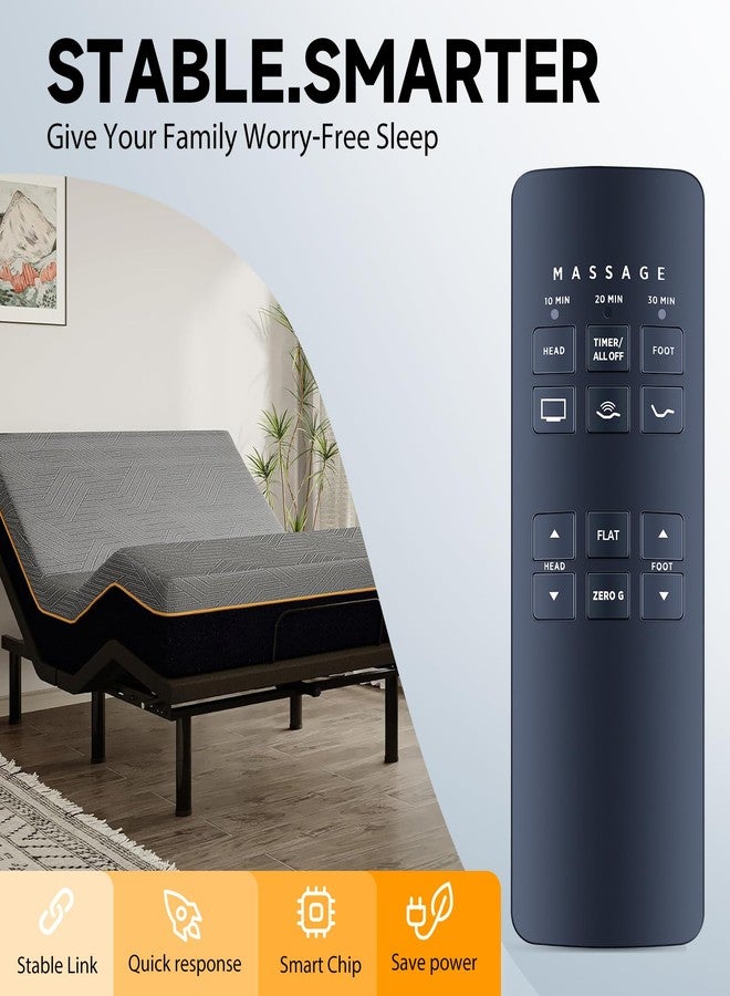 ZWP RF258B Replacement Remote Control fit for Serta Motion Perfect 2.0 258B 75310 Adjustable Bed Remote - Image 3
