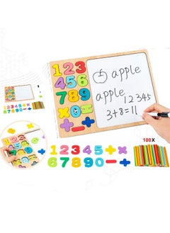 Toy Box Wooden Activity Board Educational Toys With Numbers & Symbols For Boys Girls 