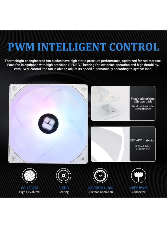 Thermalright Aqua Elite 240 White V3 Aio CPU Cooler,240 Liquid Cooling Row,ARGB PWM Cooler Fans,for Intel LGA1150/1151/1155/1156/1200/2011/1700,AMD:AM4/AM5,PC Cooler Aio - Image 5