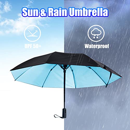 WOOLALA【Newly UV Portable Cooling UPF 50+ Foldable Umbrellas with Fan for Sun & Rain, USB Rechargeable for Games, Playgrond, Heatstroke, Hot Days - Image 4