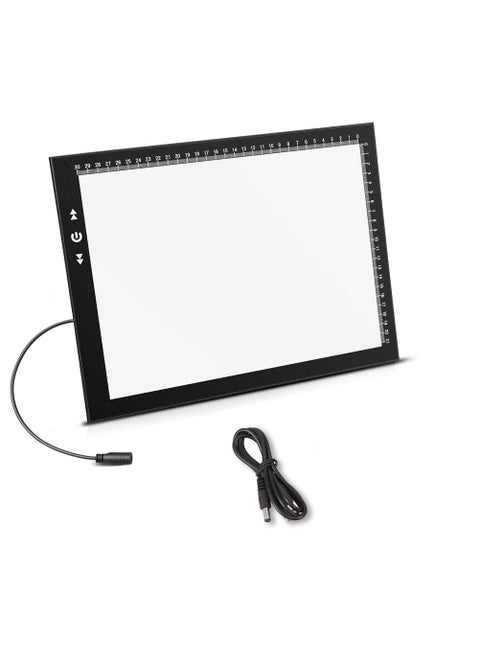 HSK A4 LED Light Box Light Pad LockUnlock Modes Touch Dimmer Button Dimmer 5 Level Brightness Led 7000 Lux for TatooTrace DrawingAnimation SketchingDiamond Painting