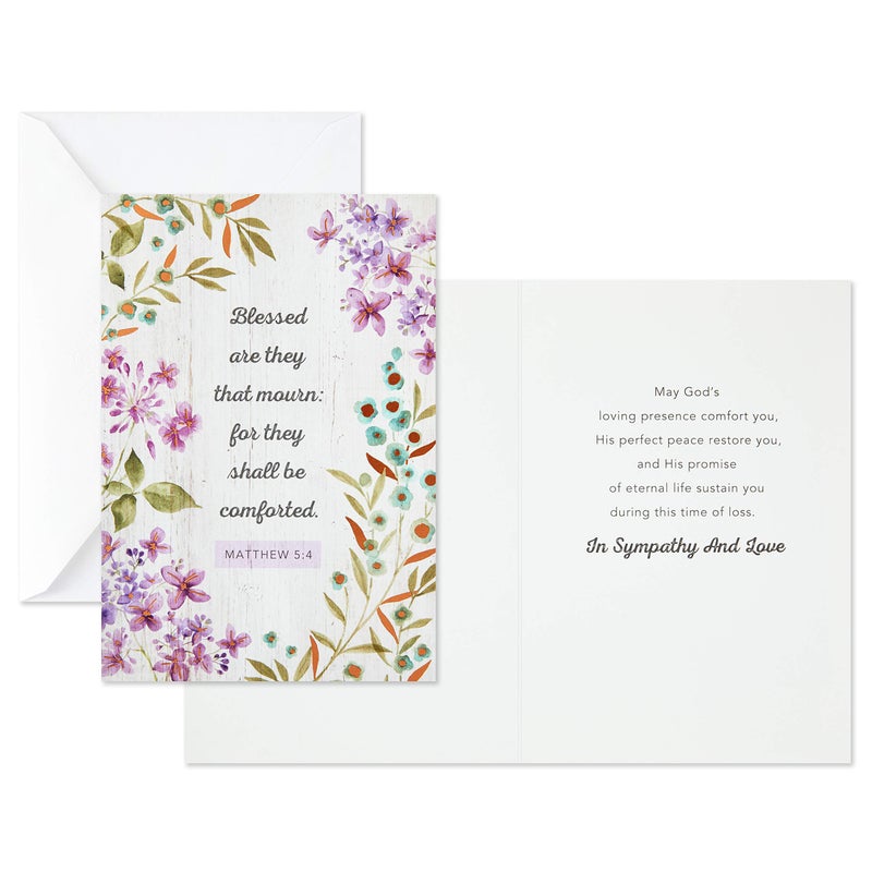 Hallmark DaySpring Assorted Religious Sympathy Cards, Floral Wreaths (12 Cards with Envelopes) - Image 4