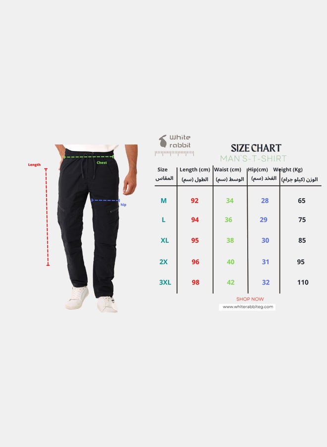 WHITE RABBIT Slip On Plain Black Practical Joggers - Image 5