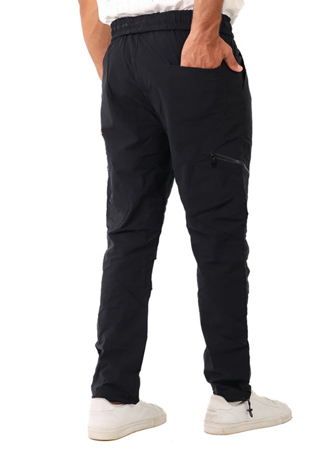 WHITE RABBIT Slip On Plain Black Practical Joggers - Image 4