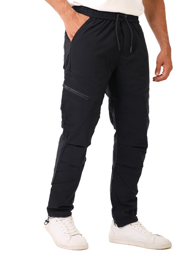WHITE RABBIT Slip On Plain Black Practical Joggers - Image 3