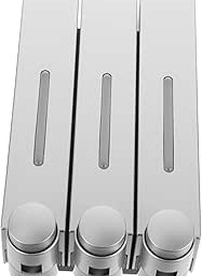 Wall Mounted Silver Soap Dispenser For Shower Gel Shampoo Conditioner Bathroom - Image 1