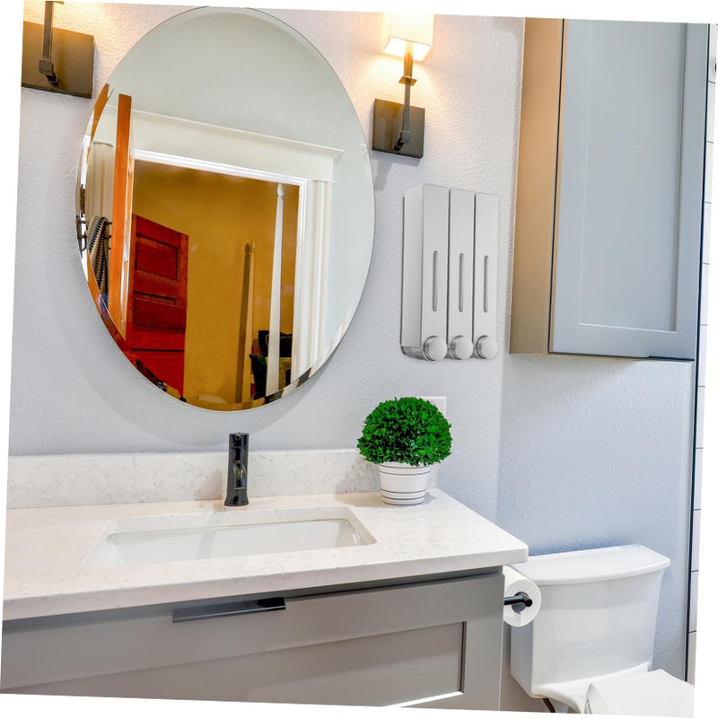 Wall Mounted Silver Soap Dispenser For Shower Gel Shampoo Conditioner Bathroom - Image 5
