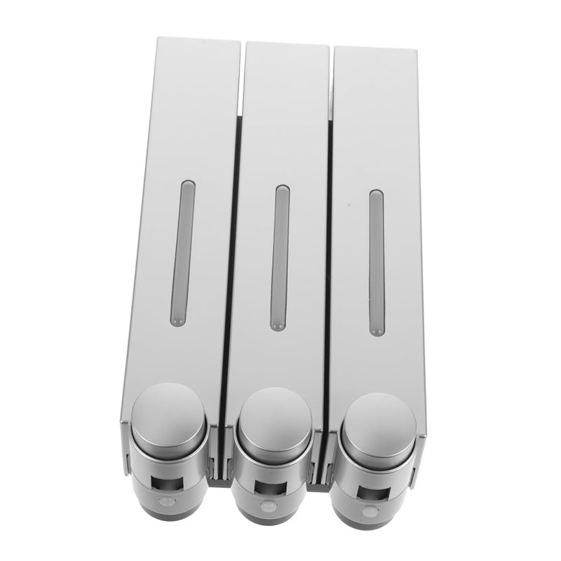 Wall Mounted Silver Soap Dispenser For Shower Gel Shampoo Conditioner Bathroom - Image 2