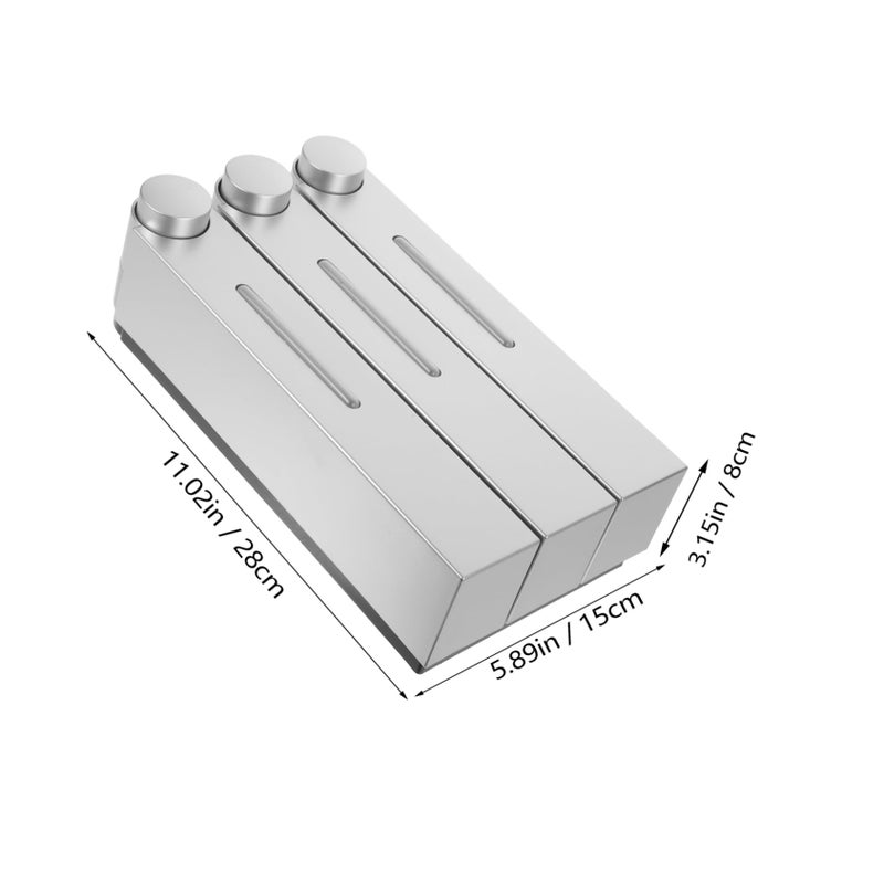 Wall Mounted Silver Soap Dispenser For Shower Gel Shampoo Conditioner Bathroom - Image 3