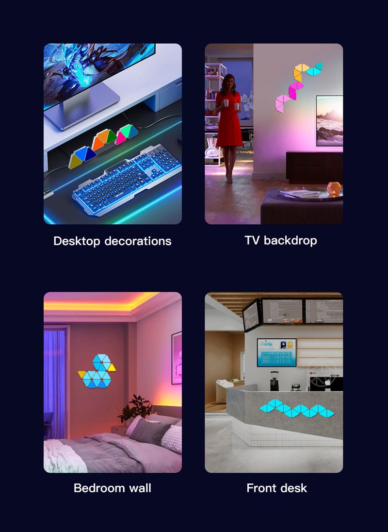 Sharpdo RGB Triangle Lights LED Light Panels, Smart LED Wall Lights Panels, RGB Gaming Lights with Remote,APP Controlled Home Decor Creative Lights 6 Pieces - Image 5
