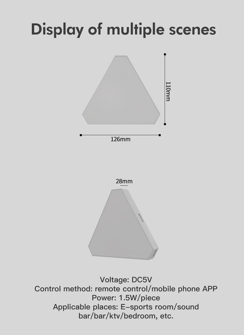 Sharpdo - Triangle Lights LED Light Panels, Smart LED Wall Lights Panels, RGB Gaming Lights with Remote,APP Controlled Home Decor Creative Lights 6 Pieces - Image 1