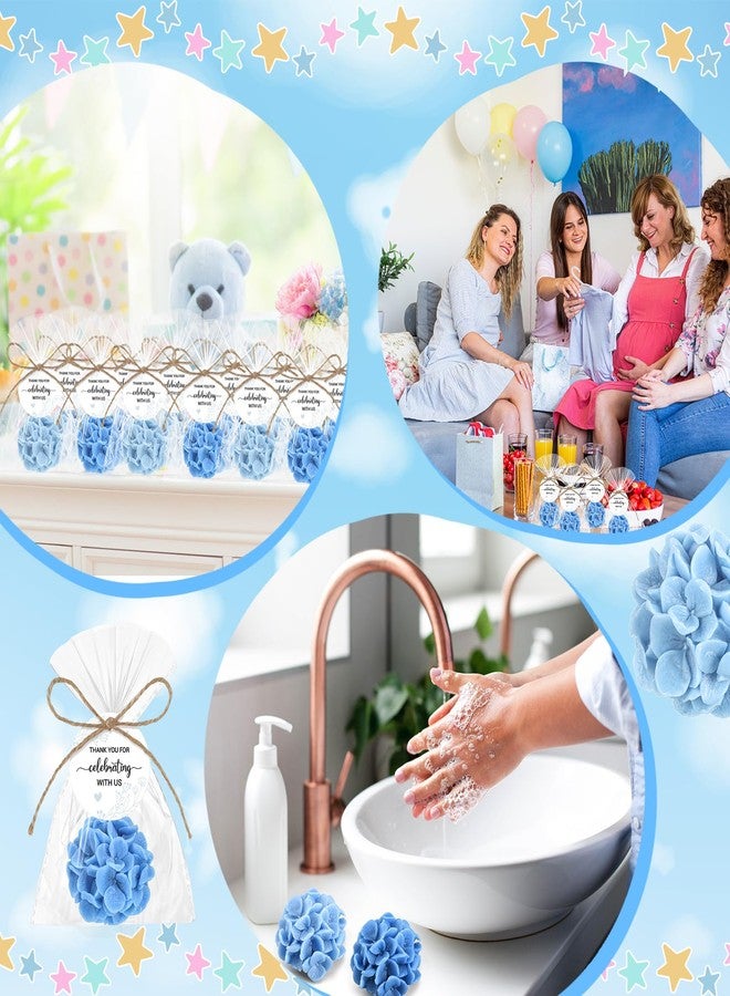Demissle 40 Pcs Hydrangea Baby Shower Favors Flower Scented Soaps Party Favors Gifts for Guests with Thank You Card for Baby Bridal Shower Wedding Party (Blue) - Image 4