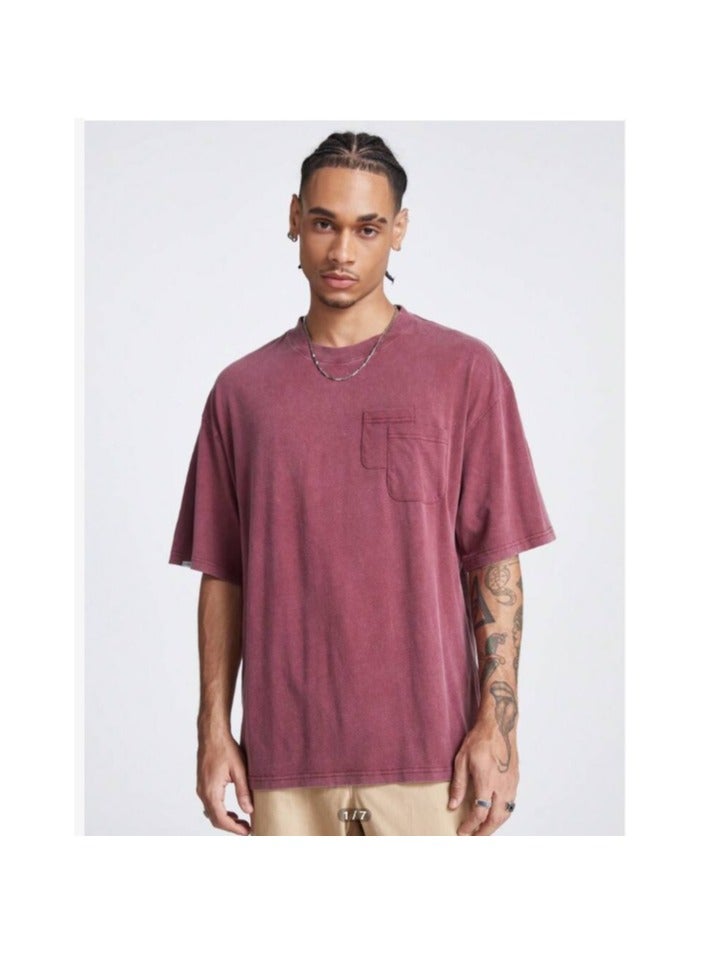 Shein Men's Loose Fit Snowflake Fried T-Shirt With Round Neckline, Suitable For Summer - Image 1