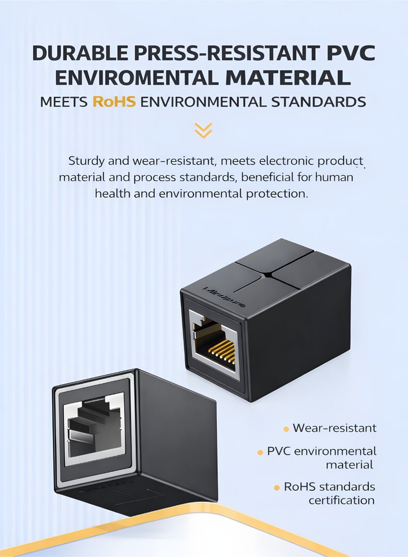 Mindpure 3 Pack Ethernet Coupler, Premium Gold Plated Ethernet Extender, RJ45 Coupler Female to Female, RJ45 Ethernet Cable Extender for Cat7, Cat6, Cat5e, Cat5 Network Cable, 3 Pieces - Image 5