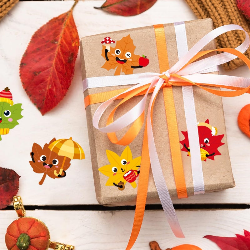 ANGOLIO 300Pcs Make Your Own Leaves Stickers Scene Roll Fall Maple Leaf Sticker Fall Stickers Bulk Make a Face Stickers Maple Leaves Stickers DIY Art Crafts for Kids Boys Girls Birthday Party Favor - Image 5