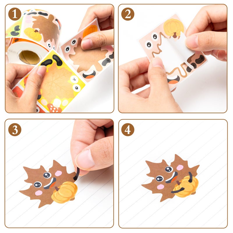 ANGOLIO 300Pcs Make Your Own Leaves Stickers Scene Roll Fall Maple Leaf Sticker Fall Stickers Bulk Make a Face Stickers Maple Leaves Stickers DIY Art Crafts for Kids Boys Girls Birthday Party Favor - Image 4