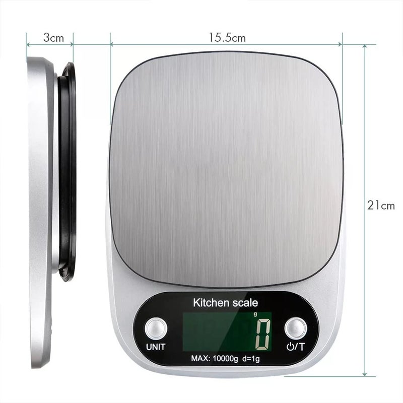 GADGETRONICS GADGETRONICS Digital Kitchen Weight Scale Food Weight Machine For Health Fitness Home Baking Cooking 10 Kgs 1 Year Warranty Batteries Included Black - Image 5