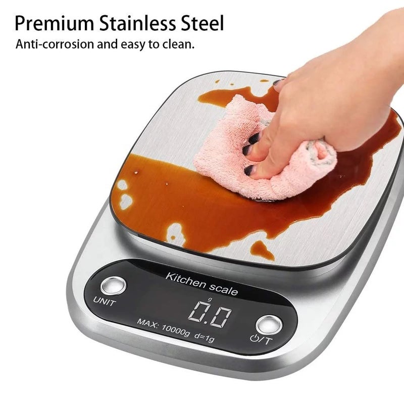 GADGETRONICS GADGETRONICS Digital Kitchen Weight Scale Food Weight Machine For Health Fitness Home Baking Cooking 10 Kgs 1 Year Warranty Batteries Included Black - Image 4