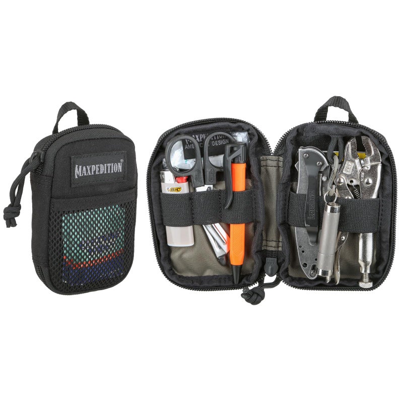 MAXPEDITION Pico Pocket Organizer, Ultra Compact EDC Gear Pouch, Tactical Utility Pouch for Everyday Carry, Tools, Gadgets, Outdoor First-Aid Kit, Survival (Black) - Image 1