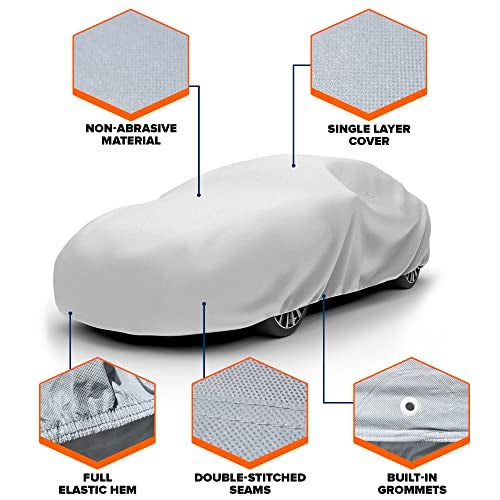 Budge Lite Car Cover Dirtproof, Scratch Resistant, Breathable, Dustproof, Car Cover Fits Sedans up to 170", Gray - Image 3