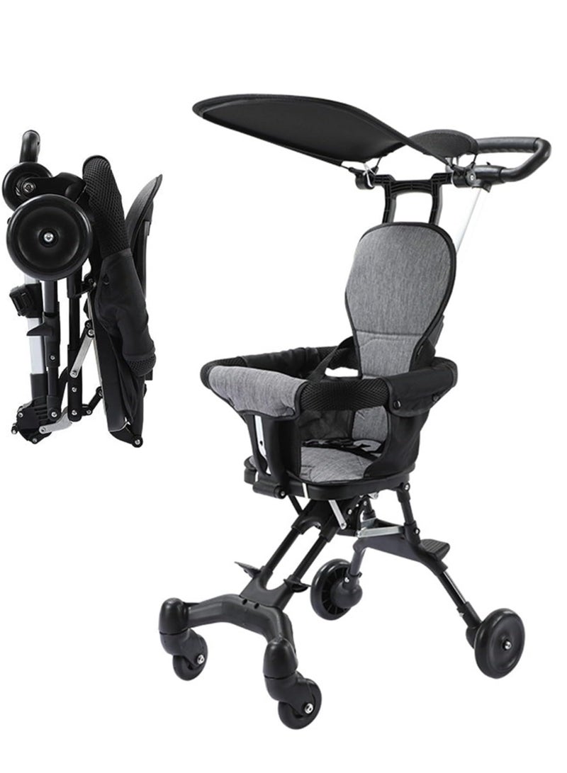 Kids Stroller, Compact Baby Stroller, Lightweight Travel Stroller with Adjustable Handles and Backrest, One-Hand Fold, For Overhead Airplane Storage, Shopping, Walking, Travel - Image 1