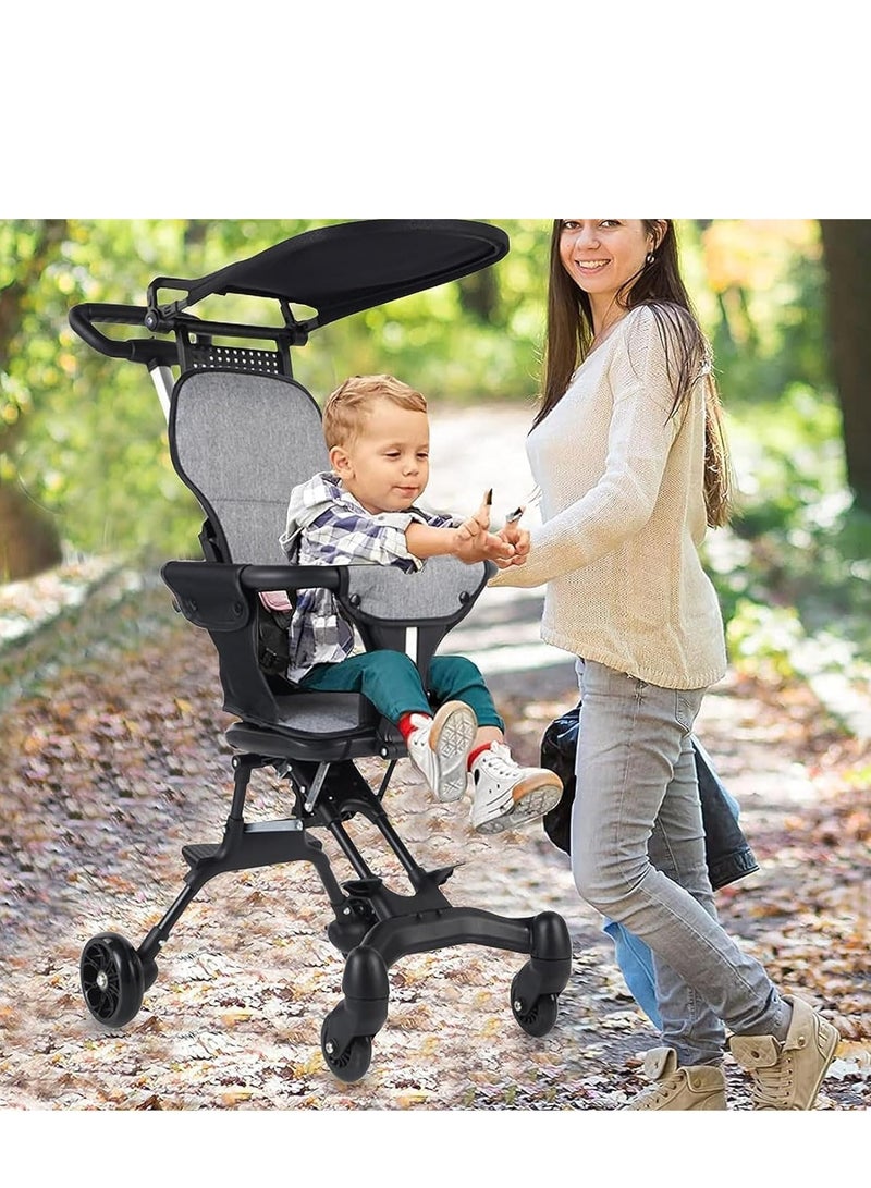 Kids Stroller, Compact Baby Stroller, Lightweight Travel Stroller with Adjustable Handles and Backrest, One-Hand Fold, For Overhead Airplane Storage, Shopping, Walking, Travel - Image 2