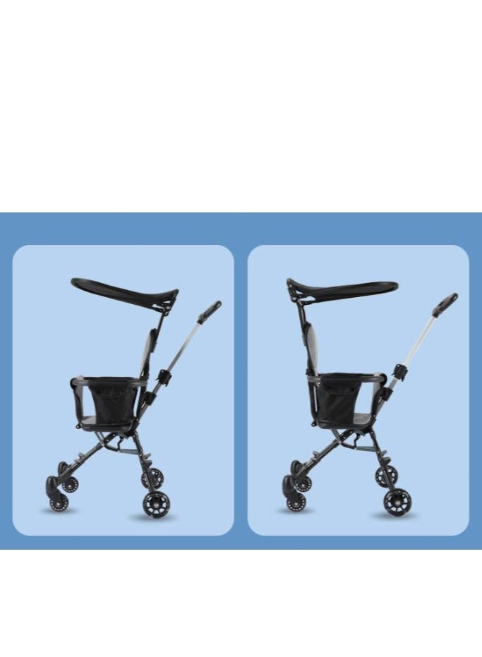 Kids Stroller, Compact Baby Stroller, Lightweight Travel Stroller with Adjustable Handles and Backrest, One-Hand Fold, For Overhead Airplane Storage, Shopping, Walking, Travel - Image 4