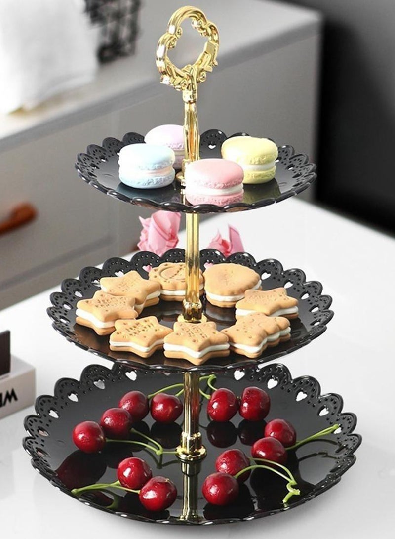3-Tier Plastic Dessert Stand Cupcake Stand Cake Display Tower Tray  - Image 2
