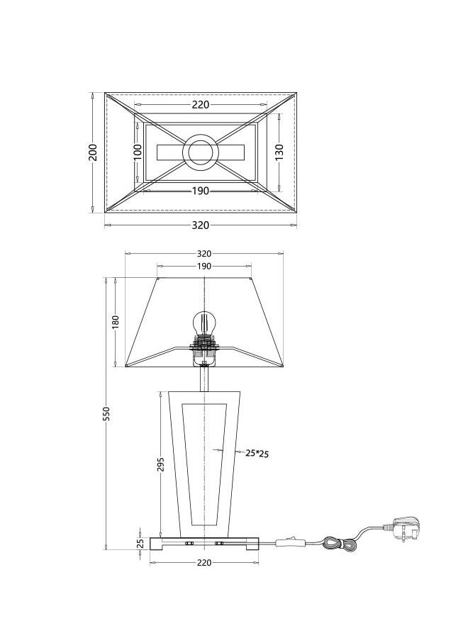 ٍSiera Light Hotel lighting lamp with a shiny golden frame and black cover - Image 2