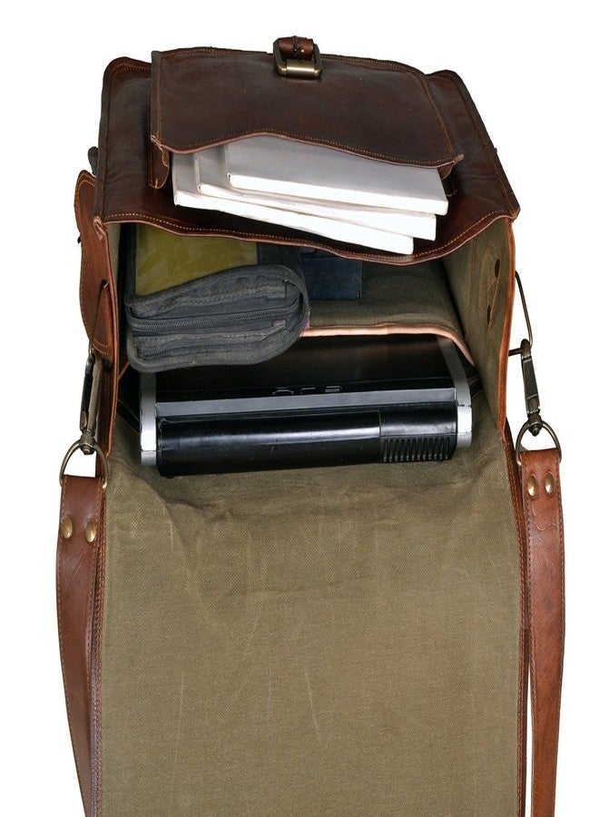 Madosh Genuine Leather Mens Laptop Bags Vintage Messenger Office Business Briefcase Brown Shoulder Bag - Image 3