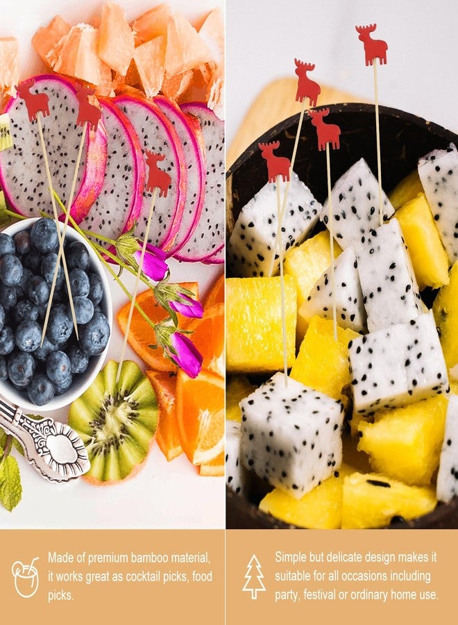 هيموتون مجموعة هيموتون من 100 قطعة من أعواد تزيين الكوكتيل، وأعواد الفاكهة، وأعواد الطعام، وأعواد الفاكهة للساندويتشات، وأعواد تزيين شهية، وأعواد أسنان، وأعواد حلويات لحفلات رأس السنة وحفلات الزفاف وأعياد الميلاد. - Image 2