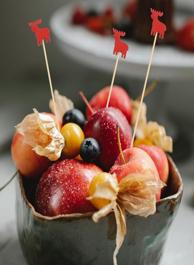 هيموتون مجموعة هيموتون من 100 قطعة من أعواد تزيين الكوكتيل، وأعواد الفاكهة، وأعواد الطعام، وأعواد الفاكهة للساندويتشات، وأعواد تزيين شهية، وأعواد أسنان، وأعواد حلويات لحفلات رأس السنة وحفلات الزفاف وأعياد الميلاد. - Image 5