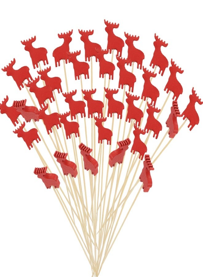 هيموتون مجموعة هيموتون من 100 قطعة من أعواد تزيين الكوكتيل، وأعواد الفاكهة، وأعواد الطعام، وأعواد الفاكهة للساندويتشات، وأعواد تزيين شهية، وأعواد أسنان، وأعواد حلويات لحفلات رأس السنة وحفلات الزفاف وأعياد الميلاد. - Image 1