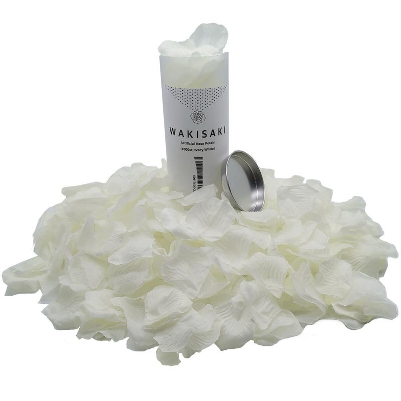WAKISAKI PreSeparated Scented Artificial Silk White Rose Petals for Romantic Night Wedding Flower Girl Event Party Valentines Day Decoration Ivory White1000 pcs - Image 1